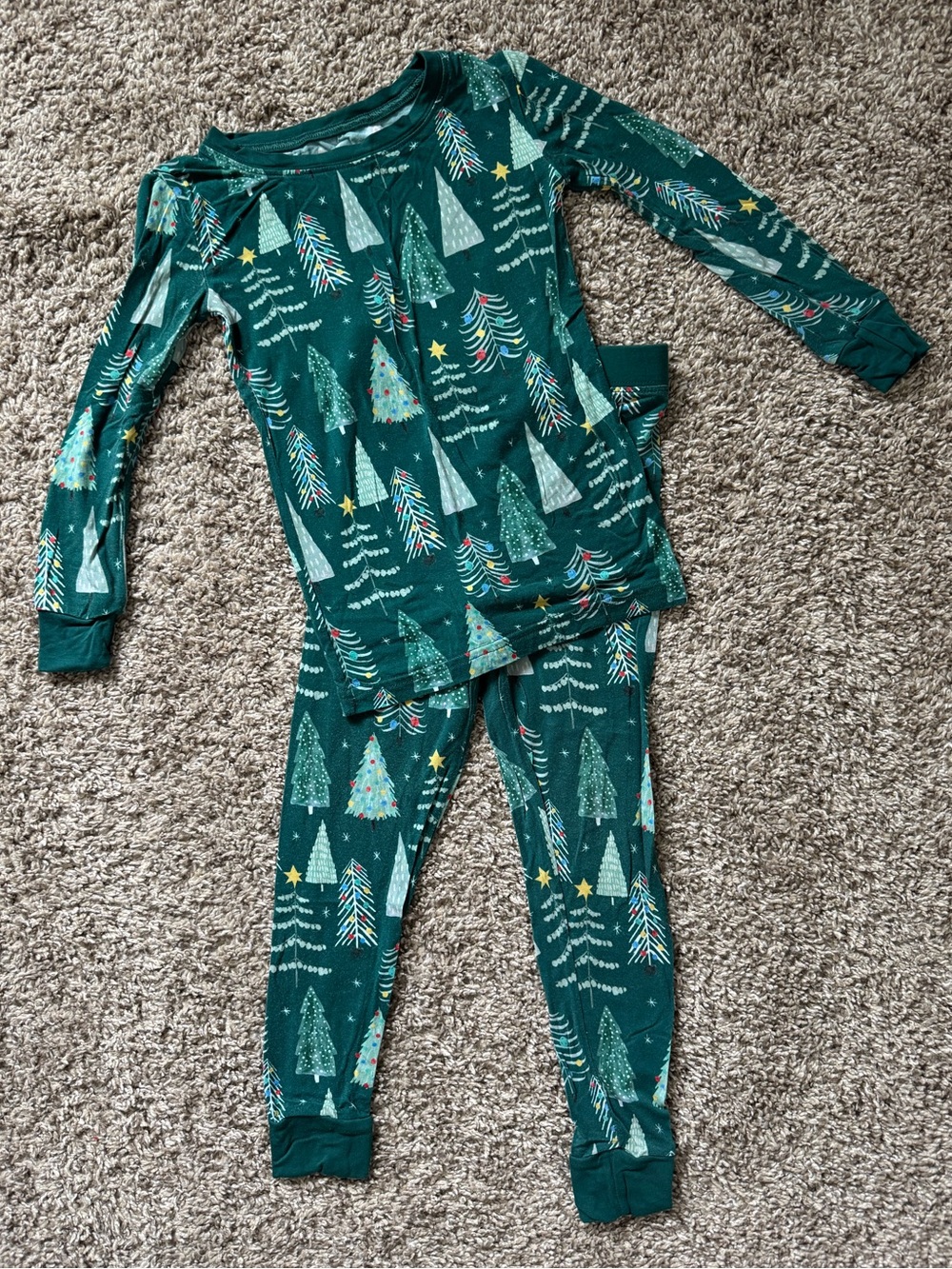 Little Sleepies Green Twinkling Trees Two-Piece Pajama Set, 3T